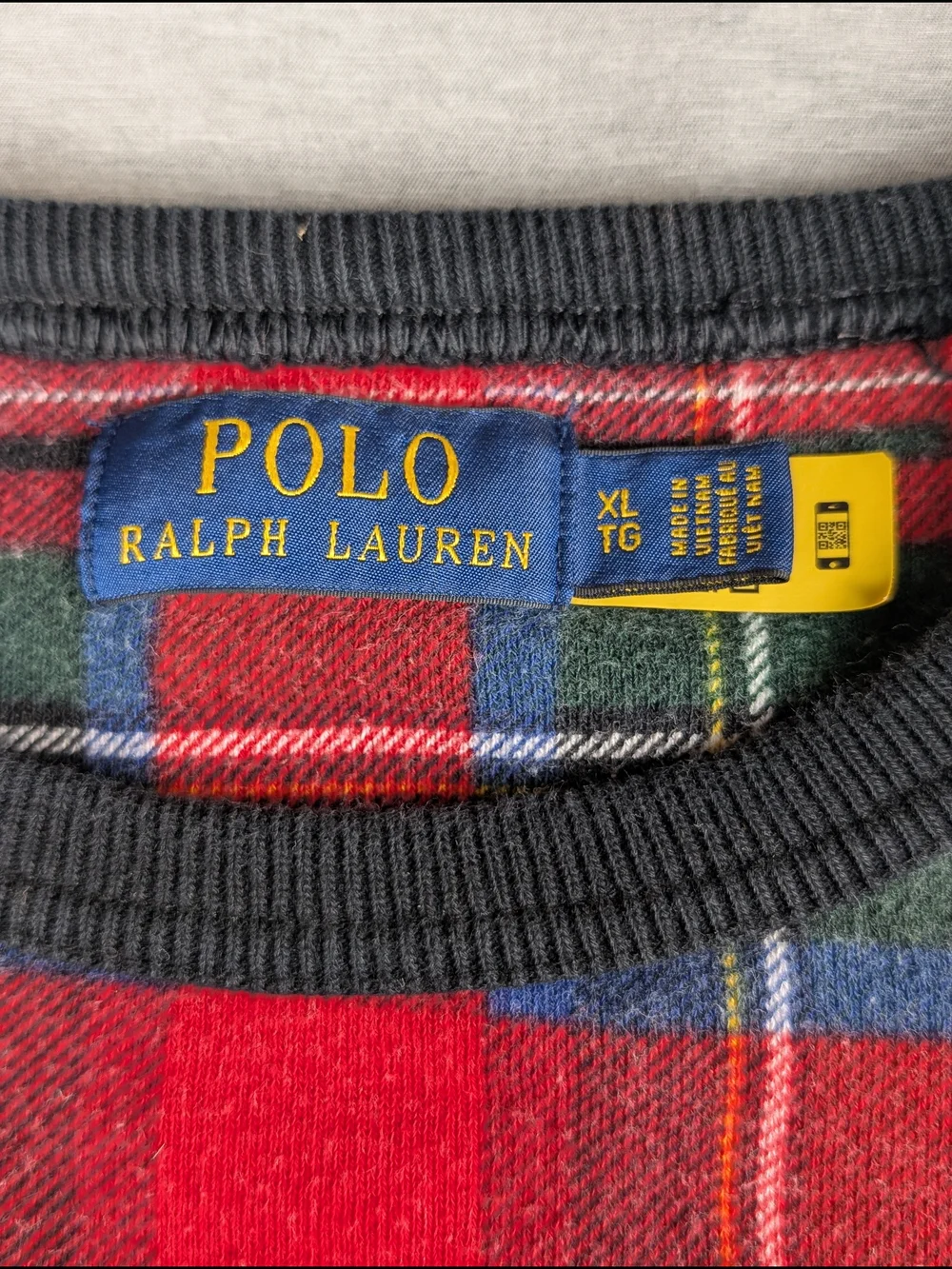 Polo Ralph Lauren Tartan Buffalo‎ Check Plaid Crewneck Sweatshirt Men XL